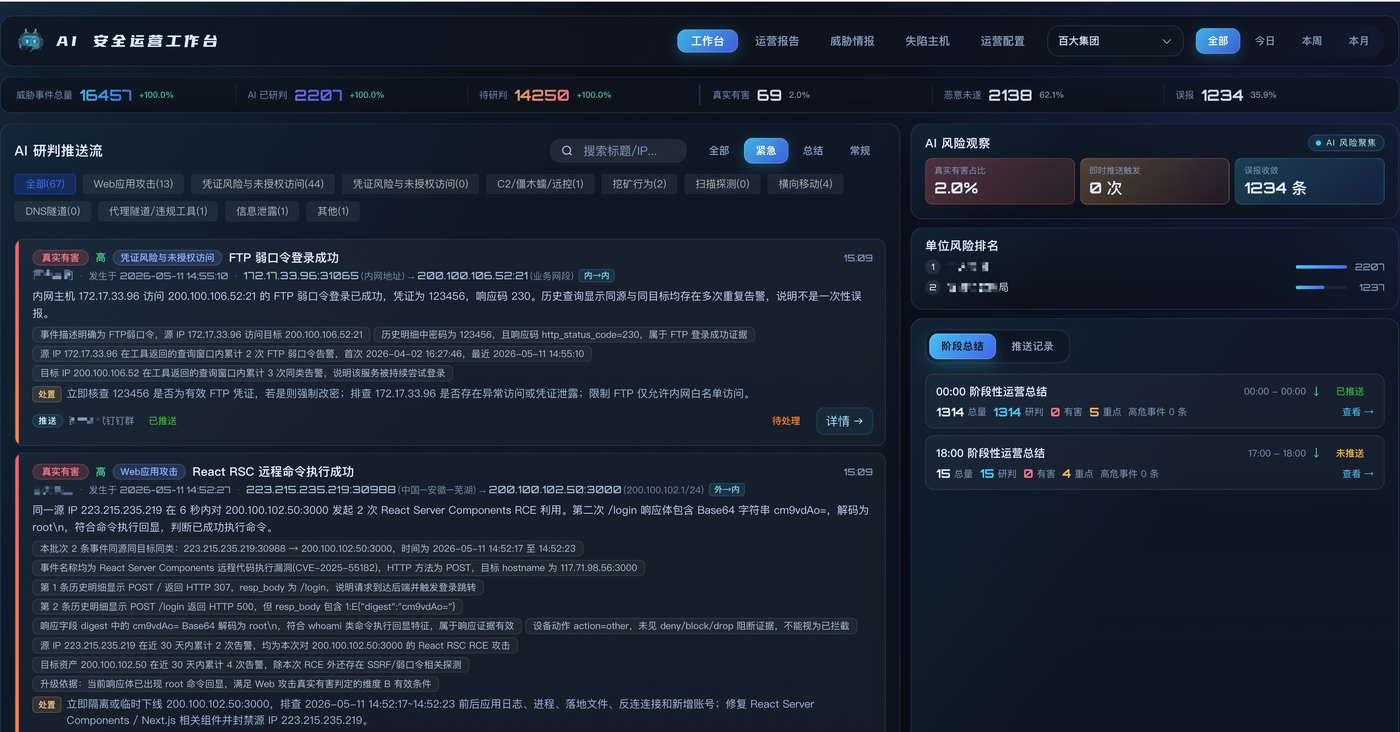 统一安全运营工作台